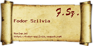 Fodor Szilvia névjegykártya