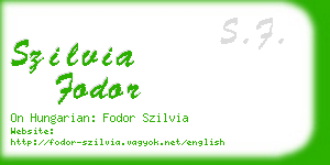 szilvia fodor business card